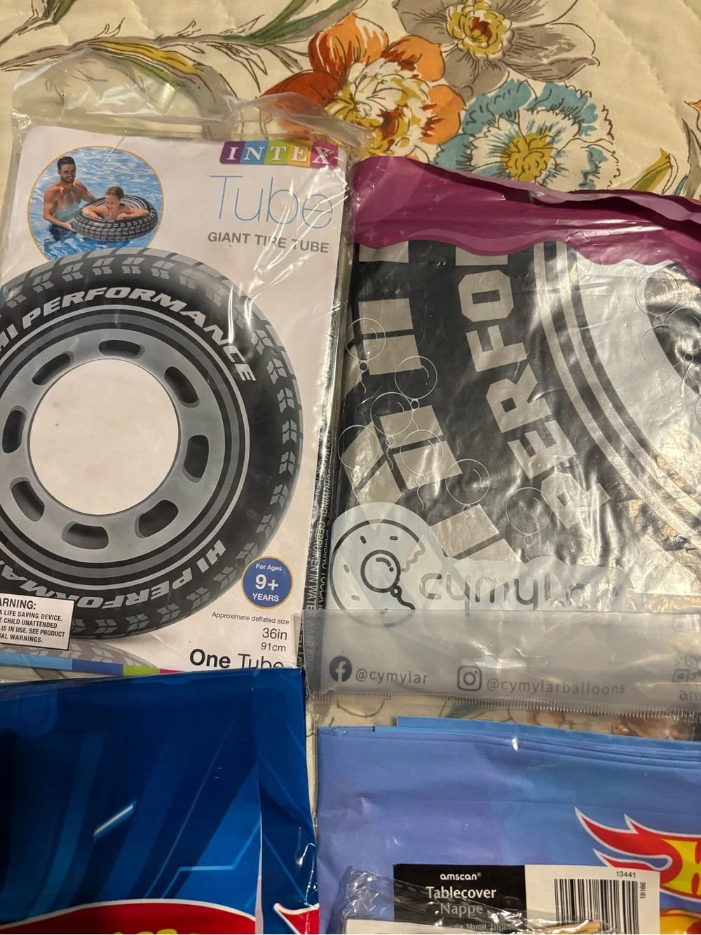 Lot of Hot Wheels birthday decorations